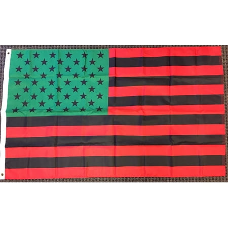 Back Usa Flag - 3x5 Afro American USA Flag African American Black Lives Matter Banner Red Green