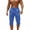 Blue, variant on Men's Linen Capri Pants Casual Lightweight 3/4 Baggy Pants Drawstring Elastic Waist Beach Yoga Pants with Pockets White,M
