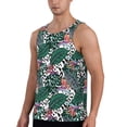 thumbnail image 2 of Easygdp Tropical Leaves Men's Tank Top, Sleeveless Muscle T Shirts, Breathable, Quick-Dry, Loose for Gym, Running, Fitness - Medium, 2 of 9