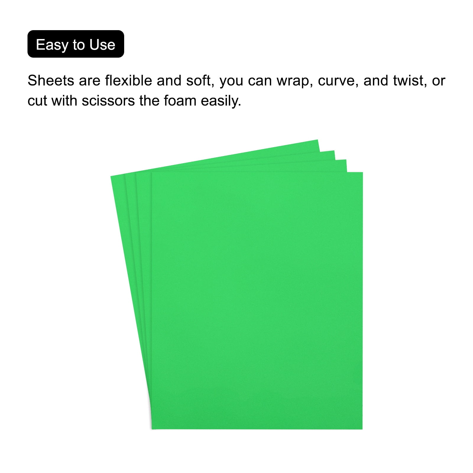 Uxcell EVA Foam Sheets Bright Green 39.4 Inch x 39.4 Inch 2mm Thick Crafts Foam Sheets for Costumes, Arts and Crafts Projects Pack of 1