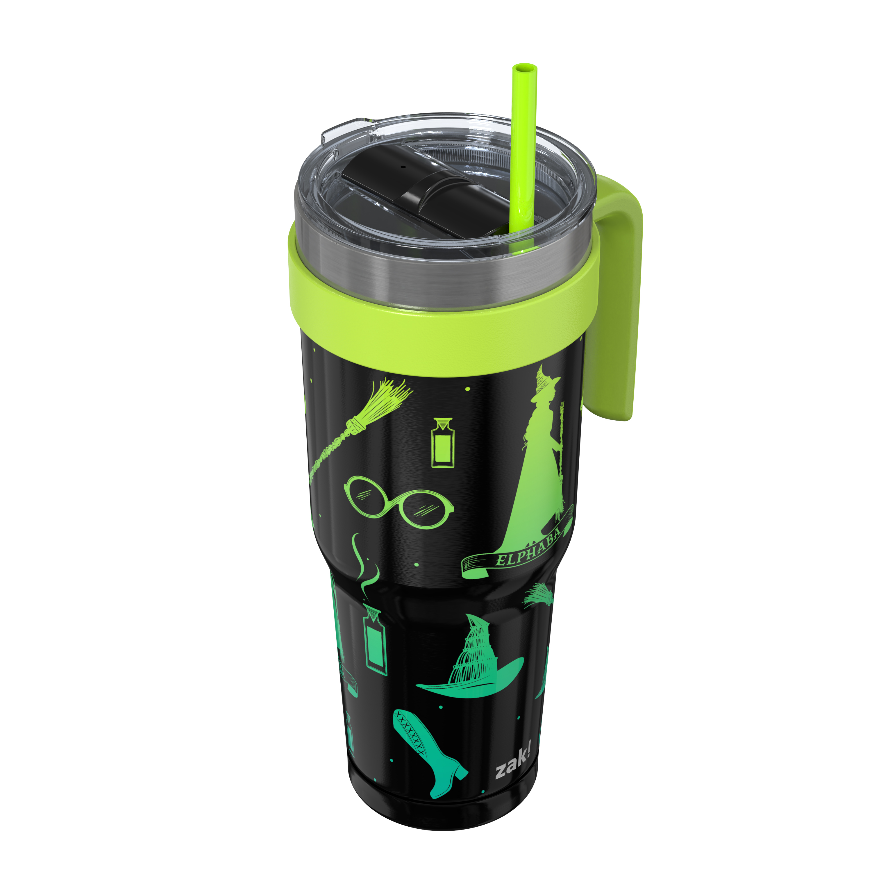 Zak Designs 40oz Wicked Halloween Straw Handle Tumbler, Double