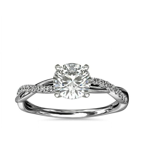 Meryn Jewel 2 Ct Round Cut Lab Created Diamond Rings - 14K White Gold Plated Jewelry - Infinity Crossover Shank Engagement Rings - Women's Sterling Silver Twist Ring