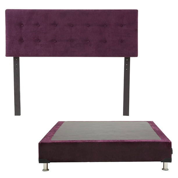 Box Base Cama Matrimonial + Cabecera Bilbao Morado