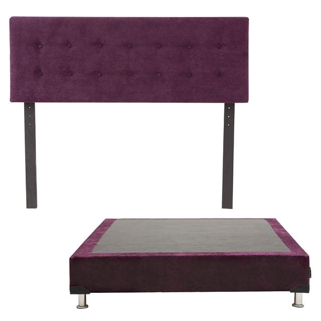 Box Base Cama Matrimonial + Cabecera Bilbao Morado