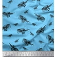 thumbnail image 1 of Soimoi Blue Cotton Voile Fabric Trolley Garden Accessories Printed Fabric 1 Yard 42 Inch Wide, 1 of 3