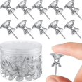 thumbnail image 1 of 60 piezas de chinchetas gigantes, chinchetas transparentes, punta de acero, 1 pulgada, cabezas de plástico estándar, chinchetas para tablero de corcho (transparentes), 1 of 5