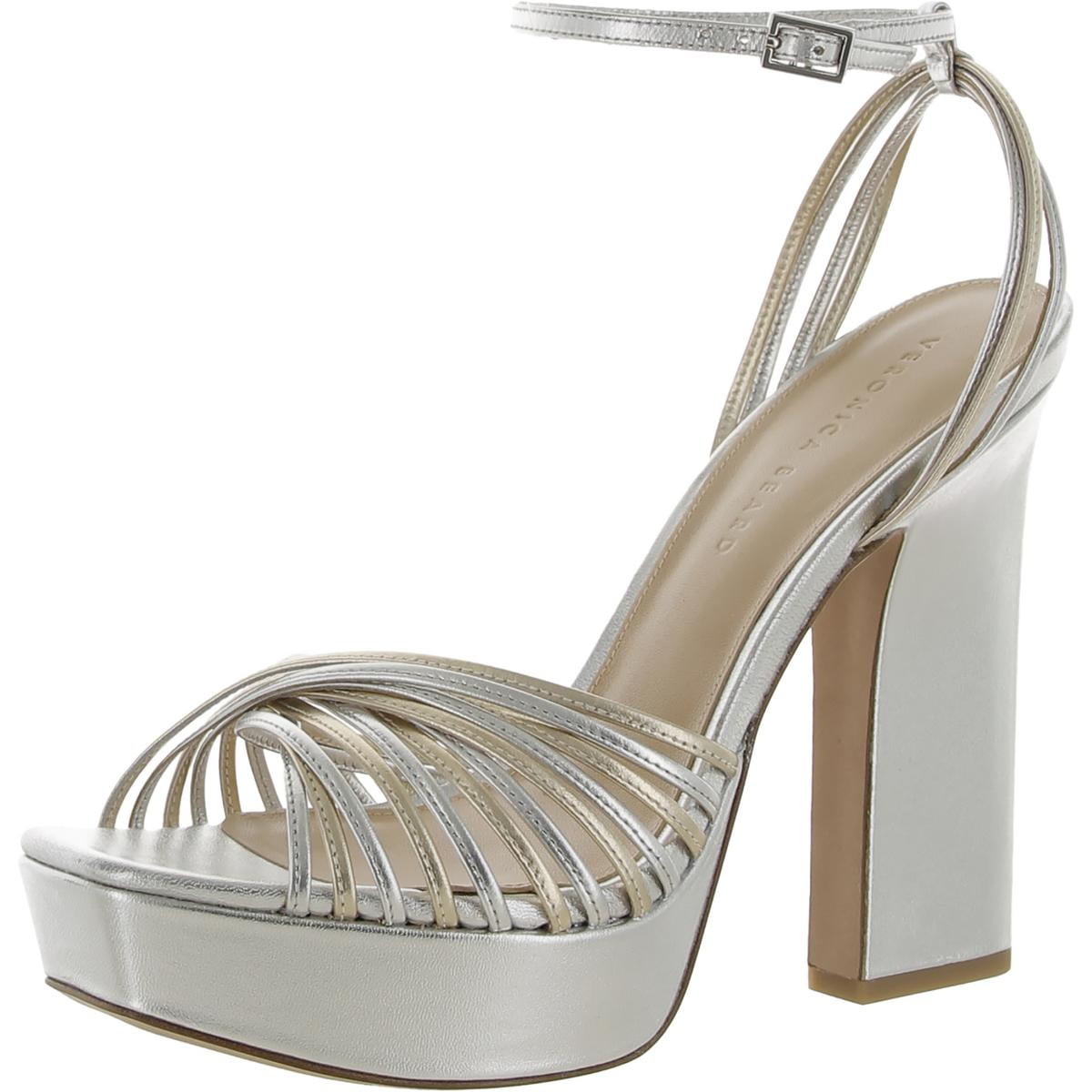 Veronica Beard Womens Fletcher Leather Square Toe Heels Walmart