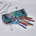 thumbnail image 5 of Xecao Watercolor Mandala Print Leather Pencil Case -Stationery Bag Pen Holder for Work & Office, 5 of 5