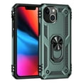 thumbnail image 2 of iPhone 12 Mini Case, Ring Holder Kickstand Full Body Shockproof Magnetic Car Mount Hybrid Rugged Protective Phone Cover, Dark Green, 2 of 8