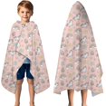 thumbnail image 3 of Pink Cartoon Unicorn Rainbow Star Cupcake Pattern Hooded Bath Towel，50"x30" for Ages 3 To 12 Kids, Quick Dry Lightweight Soft Microfiber Hood Beach Towel Cover Up for Kids, 3 of 7
