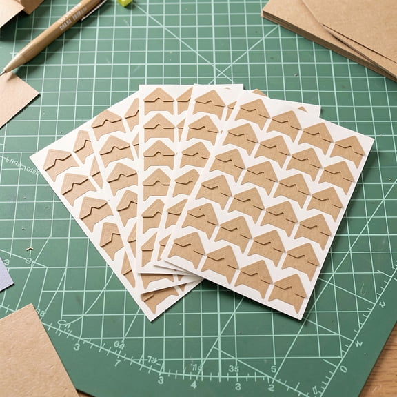 Mobutofu Photo Corner Stickers Light Brown Paper for Home Easy Adhesive 480Pcs
