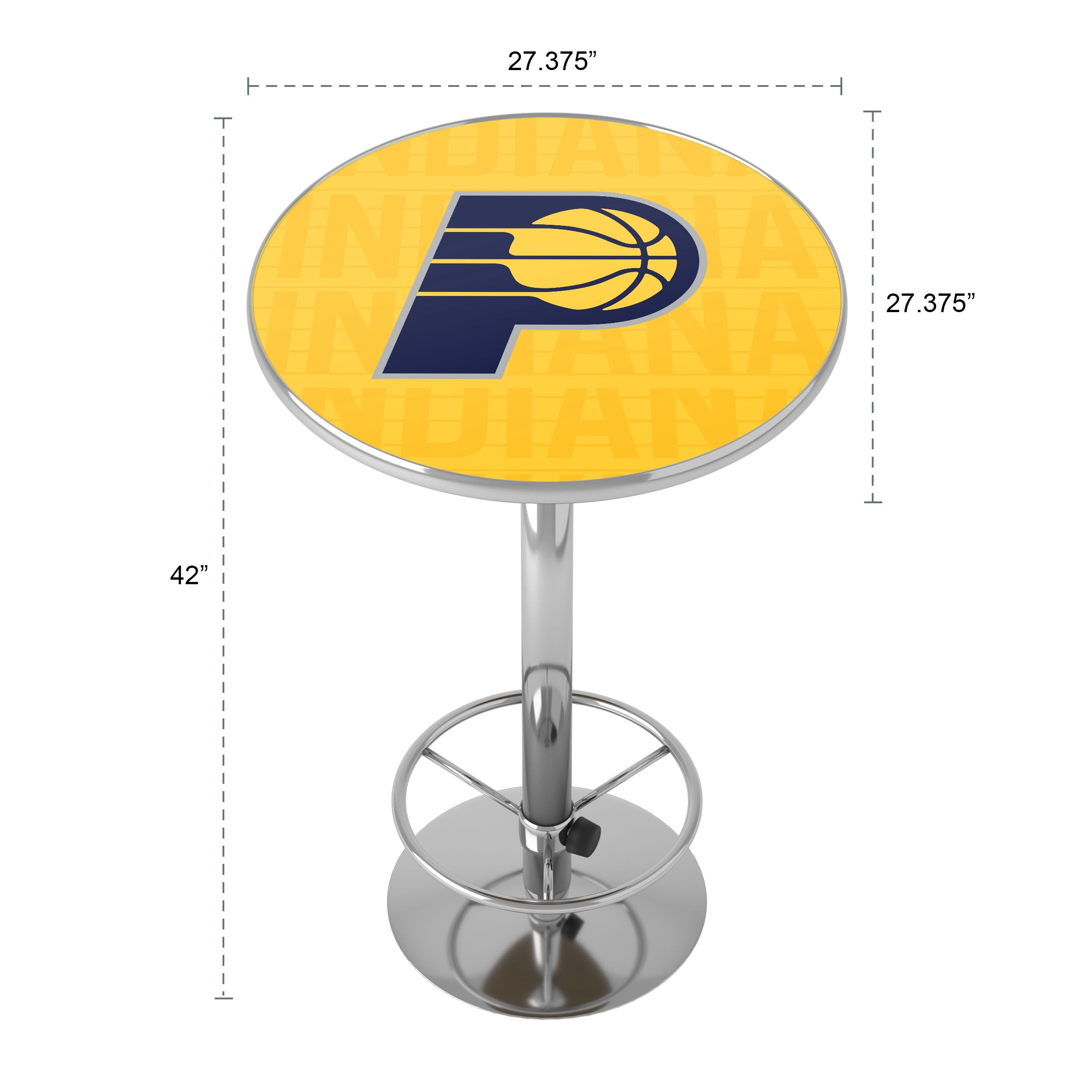 Indiana Pacers City Bar Table with Adjustable Footrest and Acrylic Top