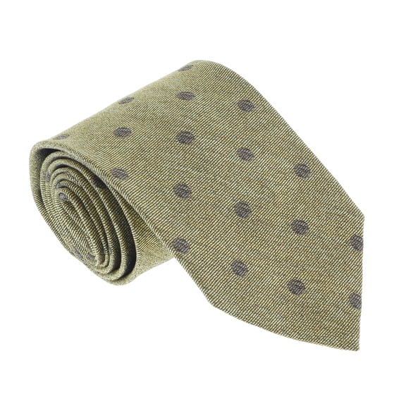 U5092 Gold/Brown Polka Dot 100% Silk Tie