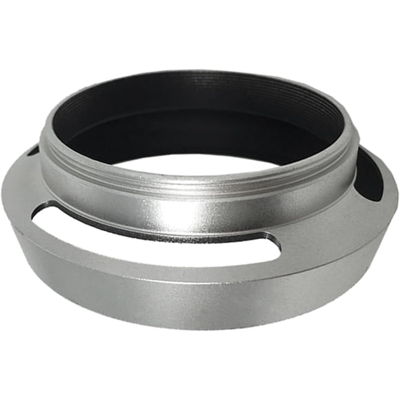 Metal Vented Lens Hood 49mm Screw-in Sunshade with Anti-Reflection for Camera Lenses Silver