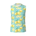 thumbnail image 6 of Lsque Yellow Lemon Print Men's Cotton Blend Sleeveless Muscle Shirts (S-3XL)- Moisture Wicking, Odor Protection, UPF 30+,X-Large, 6 of 8