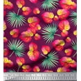 thumbnail image 1 of Soimoi Velvet Fabric Leaves & Laceleaf Floral Printed Craft Fabric by The Yard 58 Inch Wide, 1 of 1