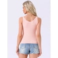 thumbnail image 4 of DARING DIVA Loungewear Sleeveless V Neck Cami Solid Casual Tops XL Pink, 4 of 7