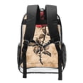 thumbnail image 2 of Zufioo Vintage Rose Botanical Art Print Transparent Backpack, 16-inch PVC Waterproof Schoolbag, Suitable for Campus Work and Travel, Unisex, 2 of 7