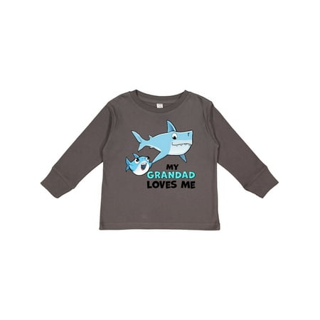 

Inktastic My Grandad Loves Me with Cute Sharks Boys or Girls Long Sleeve Toddler T-Shirt
