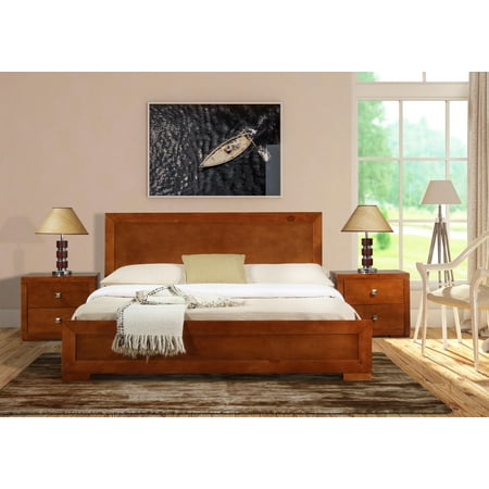 Cherry Wood Finish Bed - Oxford Pine Bed in Cherry, Twin