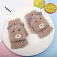 thumbnail image 2 of Yanyanz Gloves Mittens, Winter Half Finger Flip Plus Velvet Gloves Warm And Thick Plush Children Gloves, Gloves Khaki One Size, 2 of 3