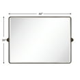 thumbnail image 4 of TEHOME Horizontal Farmhouse Oil Rubbed Bronze Metal Framed Rounded Pivot Rectangle Bathroom Mirror 40x30", 4 of 8