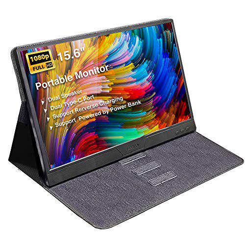 15.6’’ Full HD 1080P USB C and Mini HDMI Computer Gaming Display Monitor with Built-in Speaker and Smart Cover | Support Type C Reverse Charging | Laptop PC Mac Phone PS3 PS4 Xbox One Xbox Switch