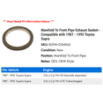 thumbnail image 2 of Manifold To Front Line Exhaust Gasket - Compatible with 1987 - 1992 Toyota Supra 1988 1989 1990 1991, 2 of 2