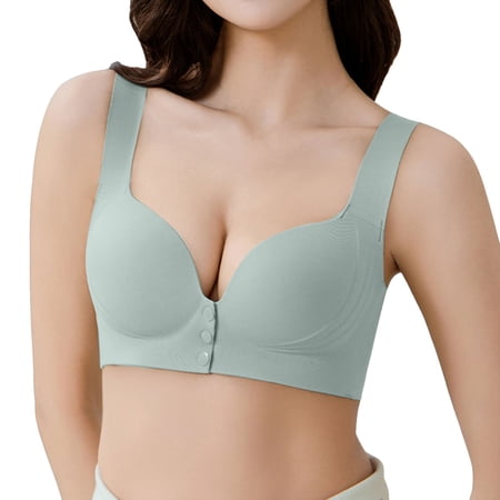 Women Hands Pumping Maternity Nursing Bra Adjustable Breastfeeding Support Wirefree Comfort Seamless, 36, Light Blue