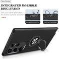 thumbnail image 5 of Compatible with Galaxy S23 Ultra Case with Ring Stand 360° Rotate Magnetic Kickstand Phone Case Fashion Slim Soft TPU Shockproof Bumper Camera Protection Case for Galaxy S23 Ultra, Black, 5 of 14