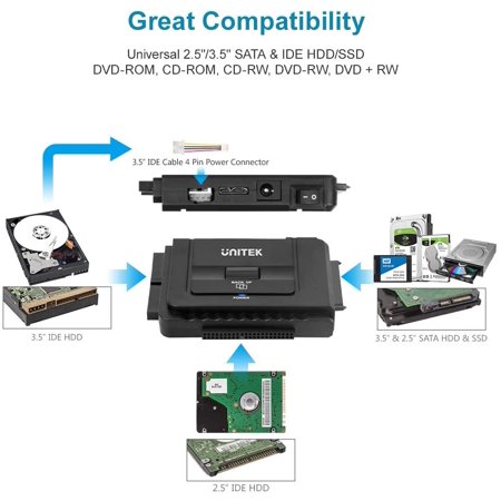 Unitek Usb 3 0 To Ide And Sata Converter External Hard Drive Adapter Kit For Universal 2 5 3 5 Hdd Ssd Hard Drive Disk Walmart Canada Unitek Usb 3 0 To Ide And Sata Converter External Hard Drive Adapter Kit For Universal 2 5 3 5 Hdd Ssd Hard Drive Disk Walmart Canada