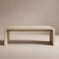 thumbnail image 6 of Dayalane 47" Mid Century Modern Rectangular Travertine Coffee Table, Minimalist Waterfall Center Table, Large Sofa Table with Rounded Edges for Living Room, 6 of 11