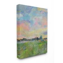 Stupell Industries Spring Meadow Sky with Field House Pastel Painting Canvas Wall Art Design by Jeanette Vertentes, 36" x 48"
