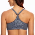 thumbnail image 3 of CHUANK Female Racerback Front Closure Unlined Underwire Bra for Women Black 34B, 3 of 4