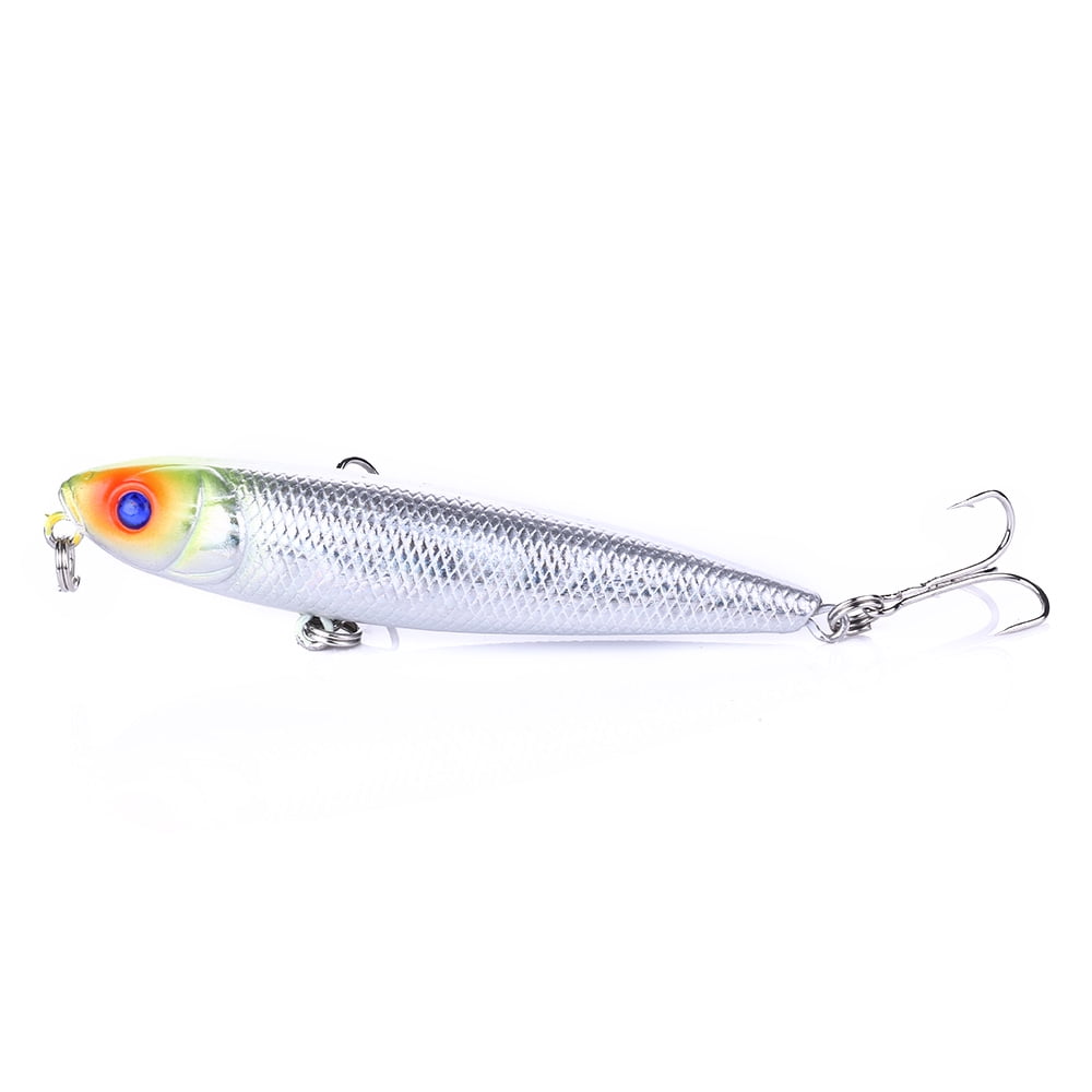 HENGJIA Fishing Lures Kit, Pencil Plopper Fishing Lures for Bass Trout Perch, Floating Fishing Lure with Topwater Minnow Pencil Popper Fishing Lures for Freshwater or Saltwater