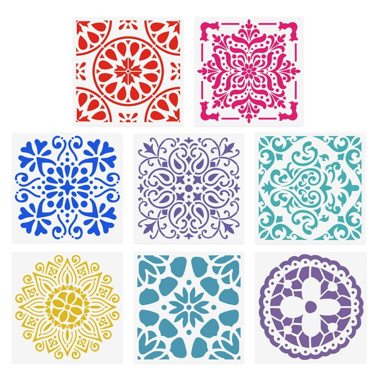 8PCS Drawing Stencils Stencils for Painting On Wood Hollow Mandala