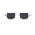 thumbnail image 2 of Womens Classic Mod Rectangle Minimal Plastic Sunglasses White Black, 2 of 4