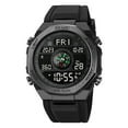 thumbnail image 2 of Mens Analog Digital Sports Watch Large Face Outdoor Sports Waterproof Military Wrist Watches with Date&Compass （Black）, 2 of 9