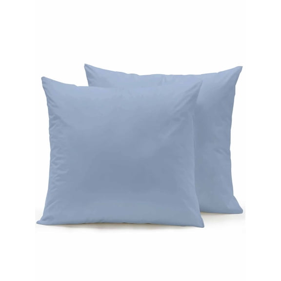 Waterproof Outdoor Throw Pillows with Inserts 16"x16" Set of 2, Pure Light Blue Soft Decorative Pillowcases for Couch Bedroom, Simple Solid Color Pillow Covers for Sofa Living Room
