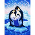 thumbnail image 1 of Pintura Taladro Diamante (DB1750) Kit de familia de pingüinos DIY Dibujo de diamantes de imitación redondo completo 45x60cm Hugtrwg Para estrenar, 1 of 1