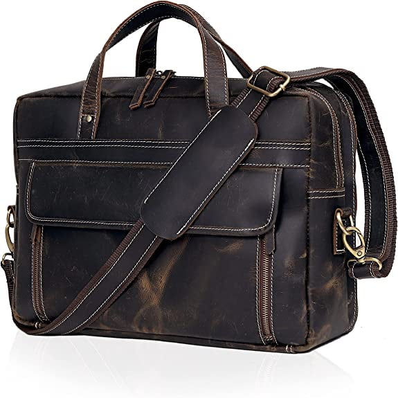 18 Inch Leather briefcases Laptop Messenger Bags for Men and Women Best