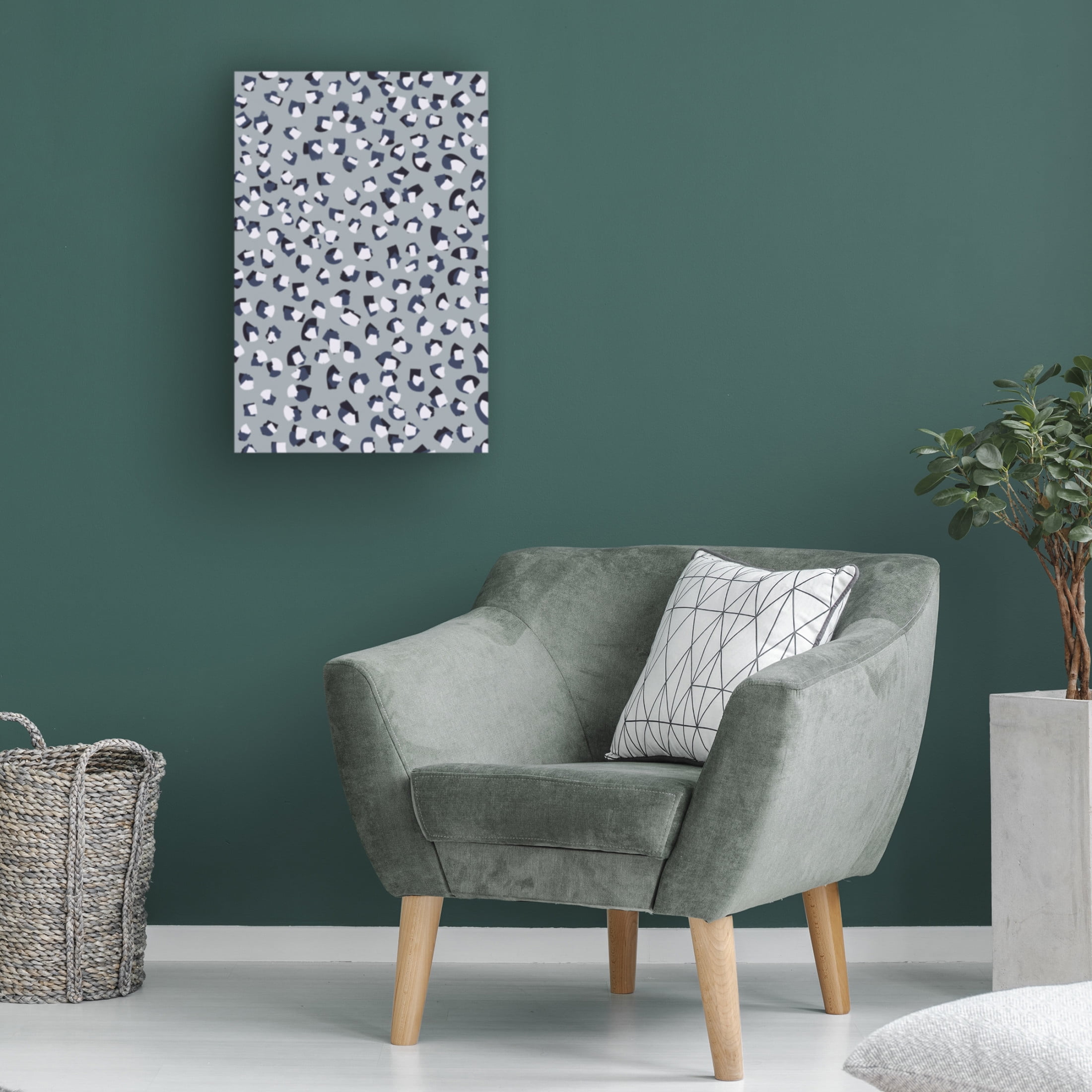 Canvas Wall Art - Treechild 'Little White Blue Brush Strokes' Wall Art for Living Room, Bedroom, or Office D?cor by Trademark Fine Art - 12 x 19 Inches