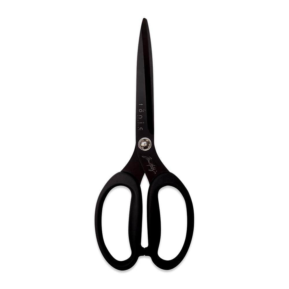 Titanium Snips - Tim Holtz All Purpose Scissors with Micro Serrated Blade Edge for Paper, Fabric, and Sewing - Non Stick Tool with Comfort Grip Handles (9.5 Inch)