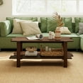 thumbnail image 2 of Costway 2-Tier Coffee Table Irregular Center Table with Open Storage Shelf Cocktail Table Walnut, 2 of 10