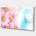 thumbnail image 2 of Pink Flowers Bouquet on Blue - Large Floral Canvas Artwork, 2 of 4
