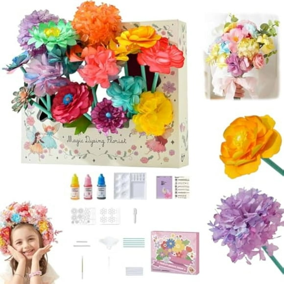 Bloom Joy Magic Petal Flower Kit, Bloom Joy Magic Petal Flower Art Kit, Craft Kits for Kids, Color Changing Flowers, Flowers Pressing Kits, Girls Birthday Presents, Arts and Crafts for Kids (pink)