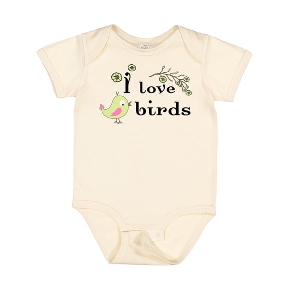 Inktastic I Love Birds Green Boys or Girls Baby Bodysuit