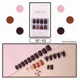 thumbnail image 1 of Juego de 24 uñas postizas acrílicas cortas con pegamento HUOGUO, 1 of 5