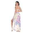 thumbnail image 3 of FORMRS Womens Long Sarong Beach Wrap Semi-Sheer Bikini Skirt Bathing Swimsuit Cover Up, Roller Disco, 3 of 7
