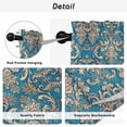 thumbnail image 5 of Teal Yellow Tier Curtains, Modern Luxurious Geometric Abstract Art Light Filtering Kitchen Curtains, 2Pcs Rod Pocket Half Window Treatments Panels for Sink Cafe Cabinet Camper 27.5x36 Inches, 5 of 9